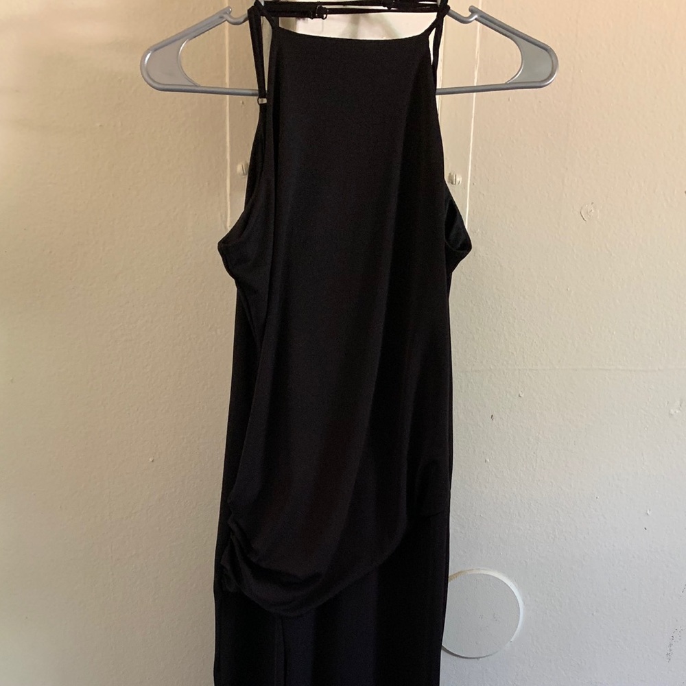 Long collared black dress